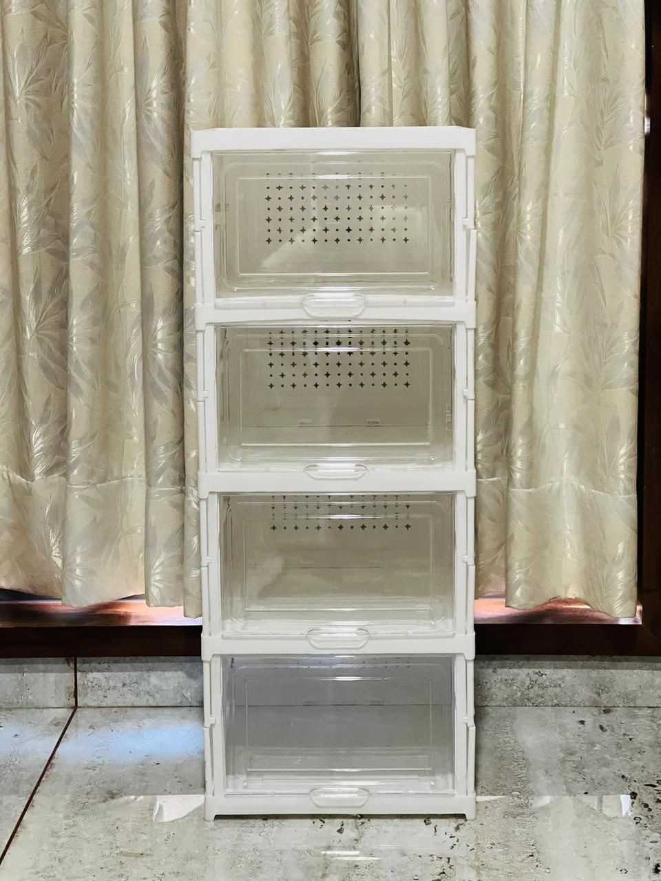 4 Layer Foldable Shoe Rack-Organizer | Space saving & Dust Proof